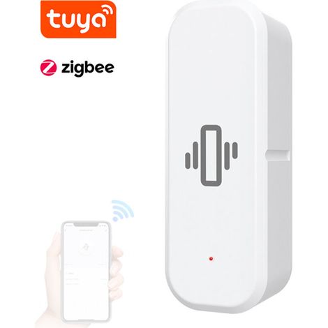Détecteur vibrations intelligent Tuya ZigBee Alarme mouvement temps réel Contrôle appli Batterie faible et déconnexion Sécurité maison et détection intrusion (1/5)