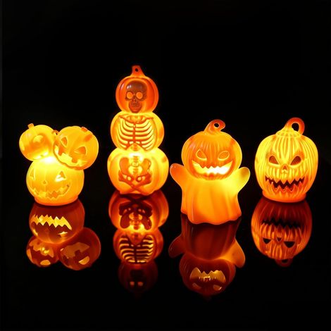 Lot 4 citrouilles - Lumineuses Halloween - Intérieur (1/5)