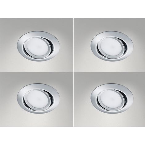 Runder LED Einbaustrahler Decke im 4er Set schwenkbar Chrom glänzend 5 Watt (1/5)