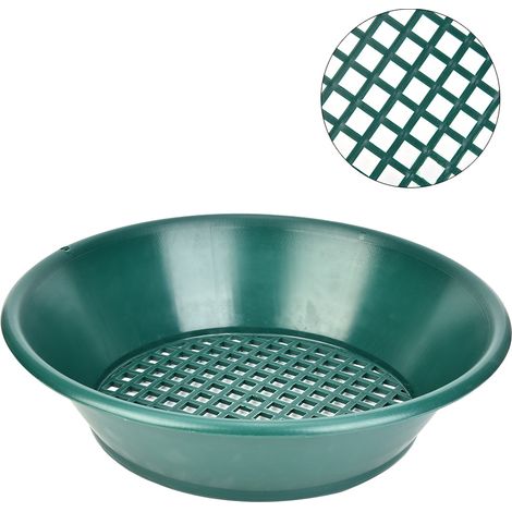 Tamis à maille classeur en plastique vert 35x35x8.8 cm pour orpailage extraction minéraux alluviaux et détection de métaux 1 pièce (1/5)