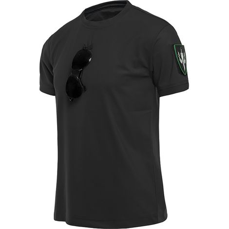 T-Shirt Homme Sport Séchage Rapide - Tissu Élastique Polyester - Pour Randonnée Et Entraînement - Noir Taille L (1/5)