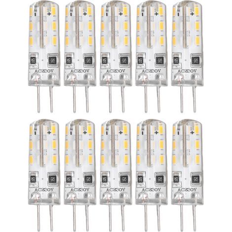 10 Ampoules LED G4 Silicone Warm White 3000K 220V 110LM Pour Paysagisme (1/5)