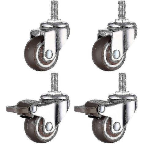 Schwerlast-Lenkrolle mit Gummilauffläche und M8-Gewindeschaft: 1,5 Zoll, 8 mm Gewindedurchmesser – Ideal für vielfältige Anwendungen (1/5)