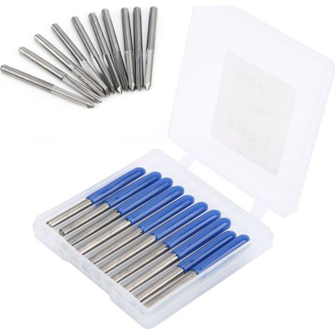 Fraise CNC - Fraise à Graver 3,175 mm - Pour Sculpture et Fraisage Bois - Acier Haute Résistance - Lot de 10