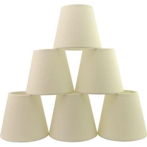 Ensemble de 6 abat-jour à pince pour lustre en cristal à bougie (1/4)
