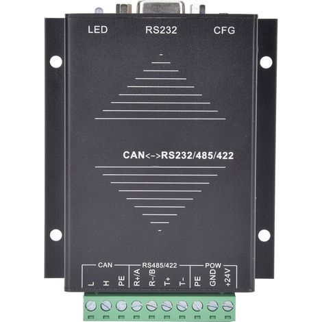 Convertisseur de port série RS232/RS485/RS422 vers CAN, transmission transparente, alimentation DC 9-36V, pour applications industrielles. (1/5)