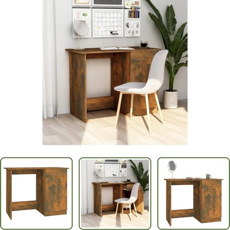 Bureau moderne - Bureau Chêne fumé 100x50x76 cm Bois d'ingénierie (1/5)