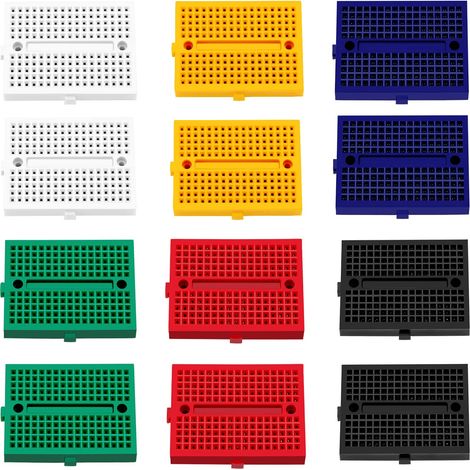 12 Pieces SYB-170 Seamless Prototype Kit, PCB Prototype Seamless Prototype Kit for Arduino and Raspberry PI Projects (6 Colors with Double Sided Tape)