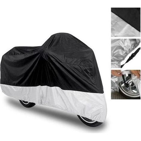 pair Housse-bache moto-scooter Etanche 22095110cm Taille L Noir (1/4)