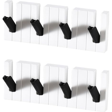 de 2 crochets muraux en plastique blanc avec compartiment de (1/5)