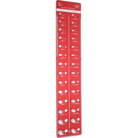 Jauge d'identification de boulons et d'écrous 10B21 en acier au carbone, vérificateur de filetage de haute précision pour détecter les boulons fixes rouge 55x11cm (1/5)