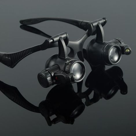 10 x 15 X 20 X 25 X lentille Loupe réglable bandeau loupe loupe avec LED loupes bijoutier réparation de montres (1/2)