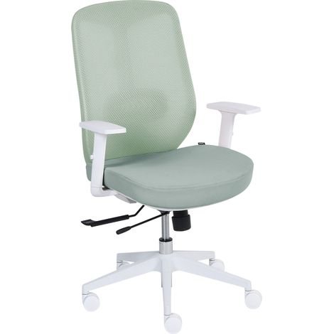 Office Chair Green Mesh Fabric with Lumbar Support Adjustable Armrests Sliding Seat ZELAR (1/5)