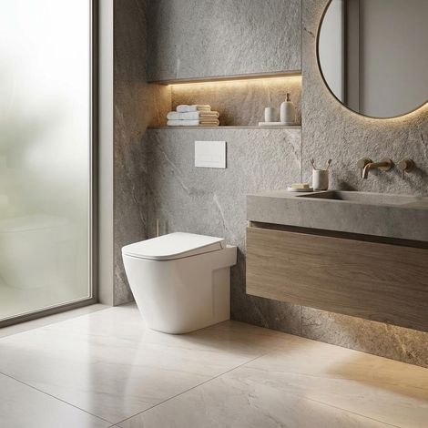 WC filomuro rimless in ceramica con fissaggi nascosti bianco 36x54 cm – Mia  Ceramica Dolomite