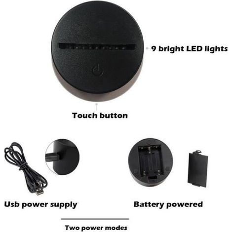Lampe 3D - LED - Camion de pompiers - 7 Couleurs - Rechargeable USB - Tactile (1/4)
