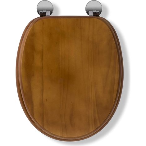 Croydex Antique Pine Effect Toilet Seat with Flexi-Fix - Davos (1/5)