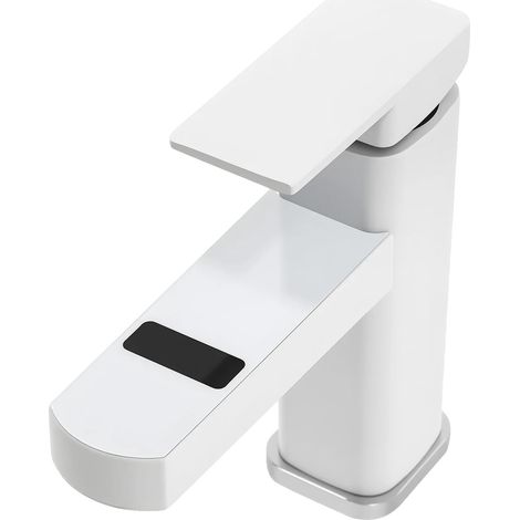 Grifo eléctrico, diseño de acero inoxidable, indicador de temperatura LED, conexión estándar G1/2, núcleo de válvula de cerámica, aireador de burbujas de aire. (1/5)
