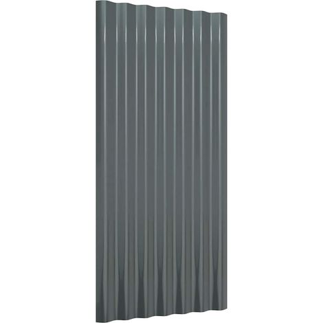 vidaXL Roof Panels 12 pcs Galvanised Steel Anthracite 80x36 cm (1/5)