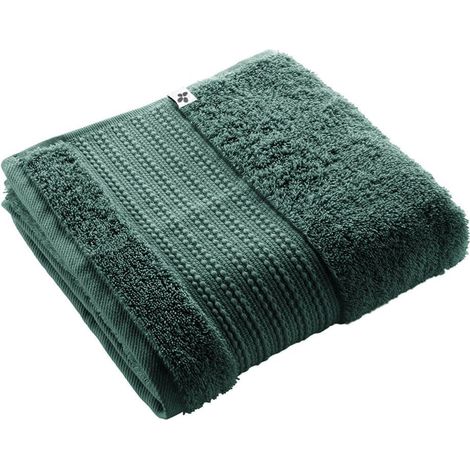 EMMA - Serviette de Toilette 50x90cm en Coton Bio Coloris Emeraude (1/2)