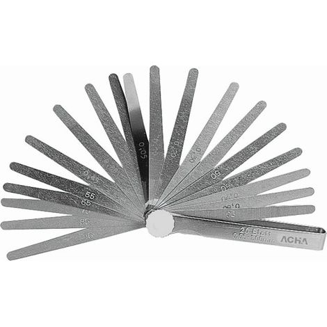 GALGAS DE ESPESORES INOX. DE 0,05 A 1,00 /13 LAMINAS  100MM - ACHA