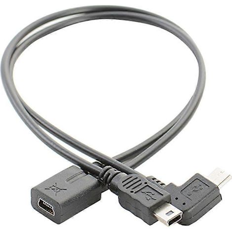 Câble répartiteur mini USB 5 broches femelle vers mini USB 5 broches mâle + rallonge micro USB mâle (1/4)