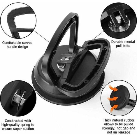 Kit di riparazione ammaccature auto 2 pezzi, ventosa e maniglia sollevamento per ceramica, specchi, granito, smontaggio schermo, oggetti in movimento (diametro: 6 cm) (1/3)