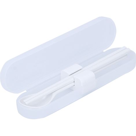 Ensemble de couverts portables cuillère et baguettes réutilisables en PP avec boîte de rangement pour repas à la maison ou à l'école (1/5)