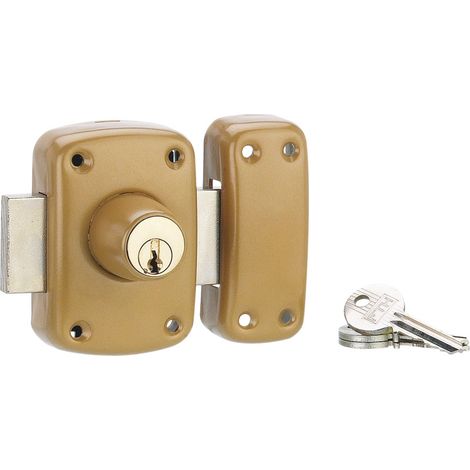 THIRARD - Verrou double entrée Corvette pour porte d'entrée, cylindre 45mm, acier, 3 clés, époxy bronze - THIRARD