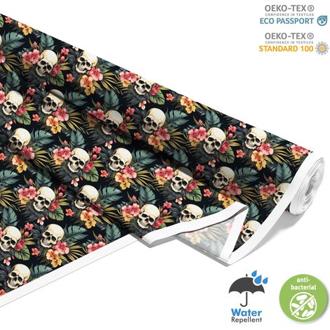 OUTDOOR DEKOSTOFFE OXFORD - Motiv der Schädel I DX4242