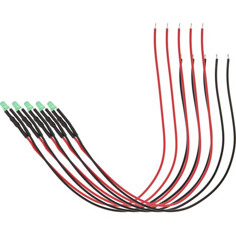 100 LED, pré-câblées, 12V, tête ronde, haute luminosité, perles en série, 3mm, 20cm (vert clair, vert émeraude) (1/5)