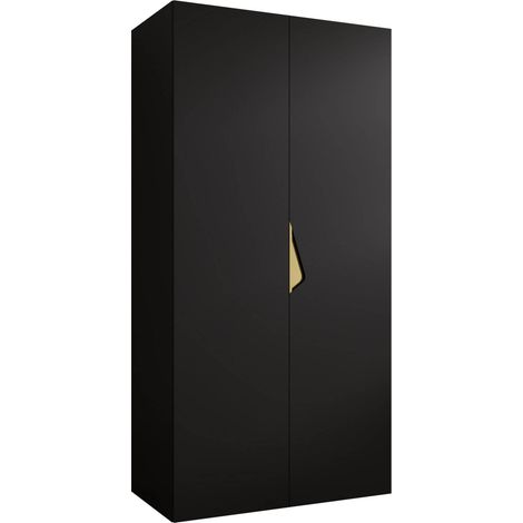 Armoire Hartford 618, Noir, 202x100x52cm, Portes d'armoire: Avec des charnières, Nombre d'étagères: 0 (1/5)