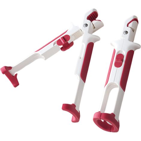 Morsetto antiscottatura multifunzionale 2 in 1 per piastre calde, microonde e cottura, morsetto antiscivolo e antiscottatura per piastre di cottura, bianco e rosso (1/5)