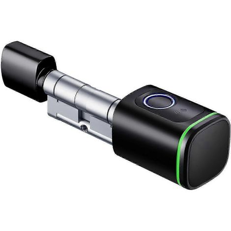 Serrure de porte intelligente modèle 2025, cylindre de serrure sans clé aux normes européennes, commande à distance de la serrure via une application, 100 mm. (1/5)