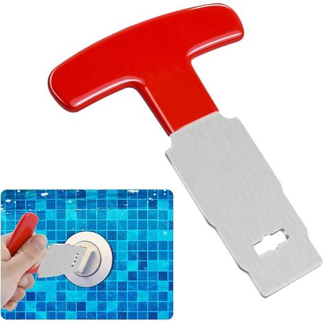 Poolstopfen-Entfernungswerkzeuggriff aus verbessertem Metall für oberirdische Whirlpool-Rücklaufdüsen-Einlasszubehör Hayward SP1419A-SP1419E Rot 2 Stück (1/5)