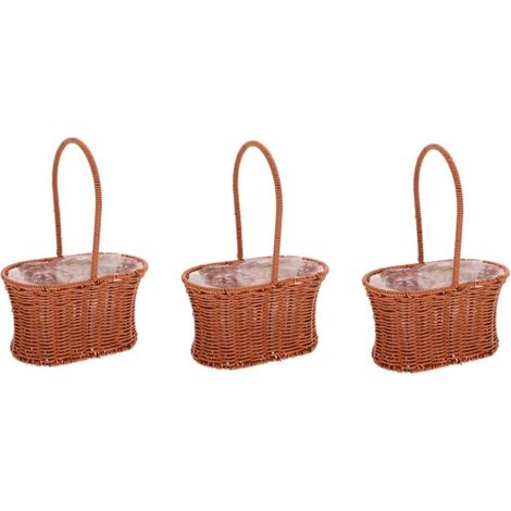 Ensemble de 3 paniers en rotin pour ranger jouets et couverts, décoration de Noël en osier (1/5)