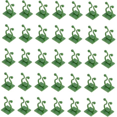 Support pour plantes grimpantes – 50 clips muraux adhésifs en plastique pour plantes de jardin – Faciles à installer, diamètre de 15 mm (1/5)