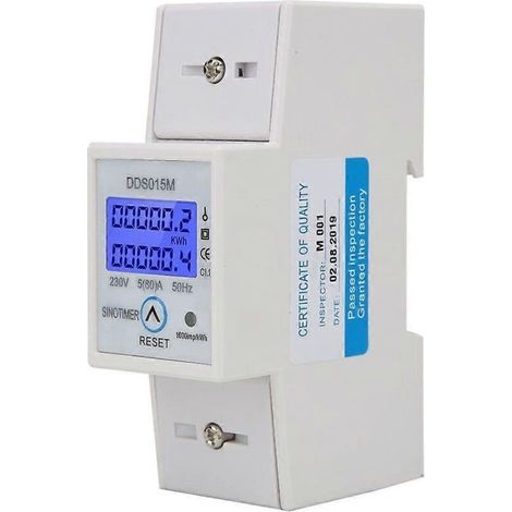 Compteur d'énergie numérique monophasé DDS015M avec affichage numérique, réinitialisable, 230 V. (1/5)