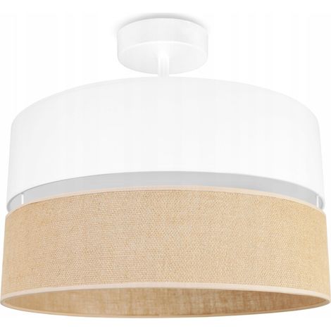 LÁMPARA DE TECHO, PANTALLA DE YUTE, 40 cm, BLANCA (1/5)