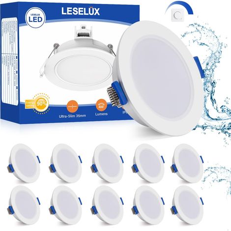 Spot LED Encastrable Dimmable, Spot IP65 6W Blanc Chaud, Lot de 10 (1/5)