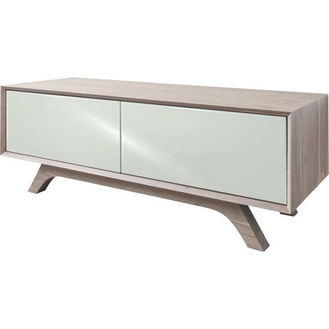 Meuble TV 125x45 Acacia laqué Brun-Blanc TROMSO 107