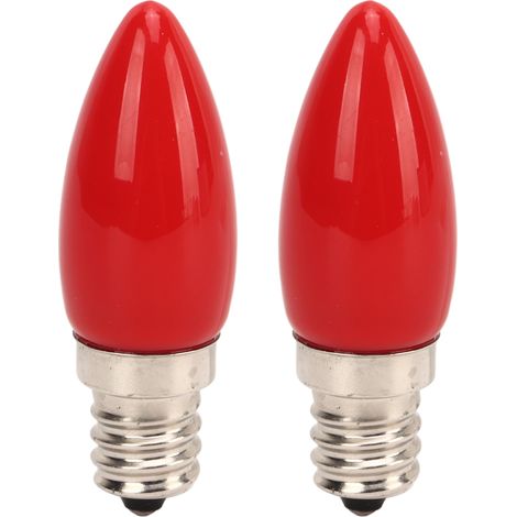 Lot de 2 ampoules E12 à 4 LED SMD2835, culot candélabre, 220 V, 1,5 W, en verre, pour lustre ou applique murale/plafonnier, rouge. (1/5)