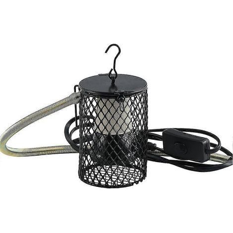 Ampoule chauffante UVA avec douille en céramique et couvercle pour poussins, oiseaux, reptiles, chatons et chiots - Prise européenne