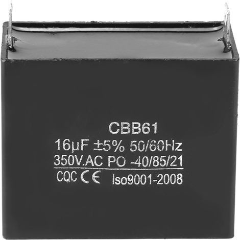 Condensatore per motori CA CBB61 da 16 µF 350 V per avviamento e funzionamento a 50/60 Hz (1/5)