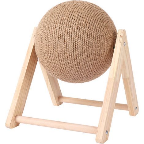 aqxreight Cat Grattant sur Stand Interactive Wood Scratcher Pet Toy avec Corde Sisal (1/5)