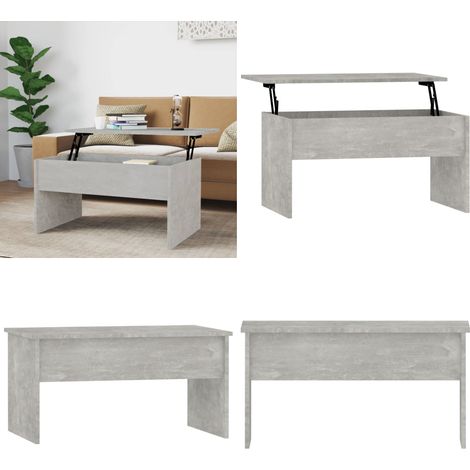 Table basse gris béton 80x50,5x41,5 cm bois d'ingénierie - Table Basse - Meuble Salon - Table D'appoint - Table Relevage - Table Contemporaine - Home & Living (1/5)