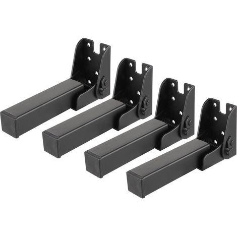 Lot De 4 Pieds De Table Pliables De 15 Cm - Noir - Pieds De Meuble De Rechange en Métal pour Lit, Armoire, Ordinateur Portable, Canapé, Meubles De Bricolage (1/5)