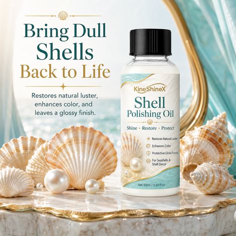 KineShineX Polieröl für Muscheln und Perlen, aufhellendes und farbschützendes Öl, zum Polieren von Muschel- und Schneckenstücken (1/5)