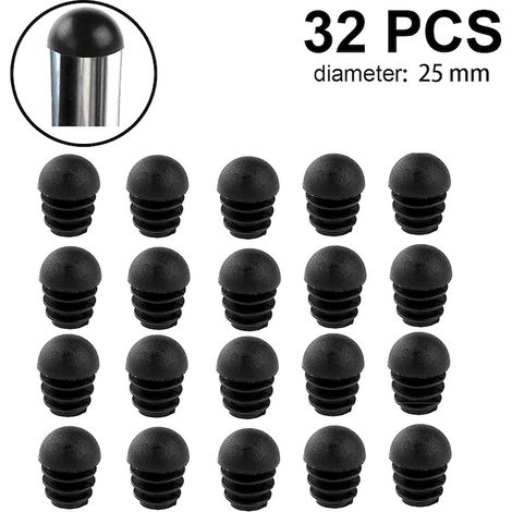 Lot d'embouts de pieds de chaise en caoutchouc noir et blanc, 19 mm et 25 mm, protection sol, protection parquet (1/5)