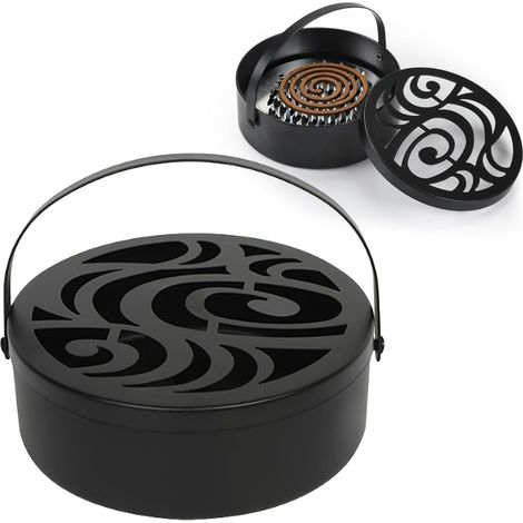 Support portable pour spirale antimoustique avec poignée modèle rond résistant à la chaleur convient pour la maison, le bureau et le camping (usage intérieur et extérieur) (1/5)