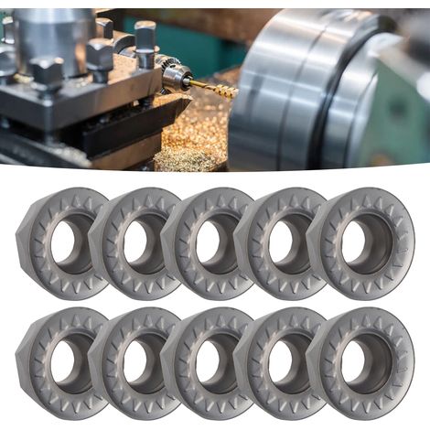 10 plaquettes de tournage à revêtement noir, plaquettes rondes en carbure, plaquettes pour outils CNC RPMT1204MOE-JS (1/5)